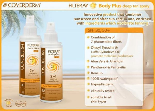 Coverderm Filteray Body Plus Deep Tan Spray Advert