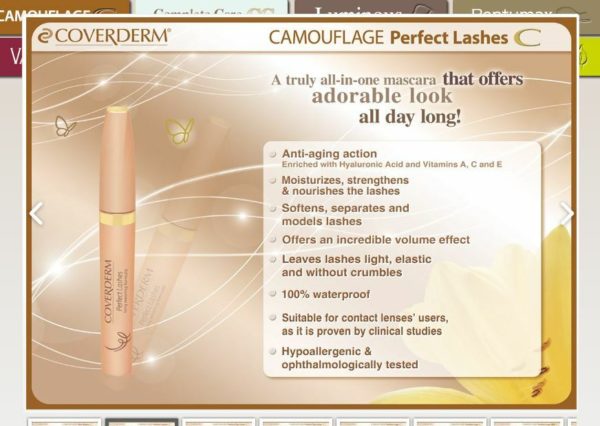 Coverderm Camouflage Perfect Lashes Waterproof Mascara Info