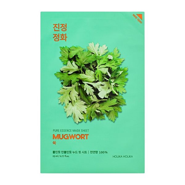 Sheet mask with mugwort extract soothes skin and it's irritation. Vegetable concentrate improves skin condition, rejuvenates it and increases its elasticity