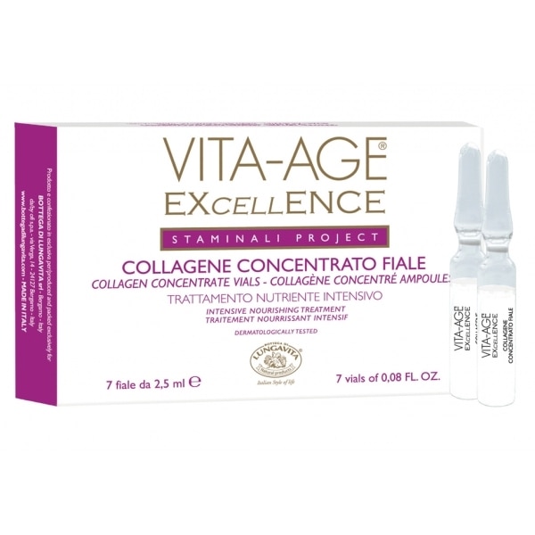 A nourishing treatment in vials containing soluble collagen, Gardenia Jasminoides stem cells and resveratrol.
